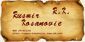 Rusmir Kosanović vizit kartica